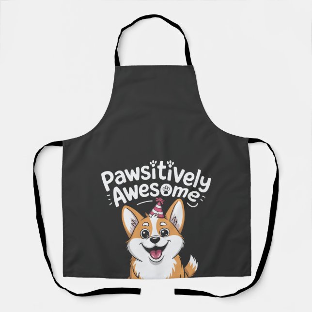 Delantal Camiseta de perro de cumpleaños Corgi absolutament (Anverso)
