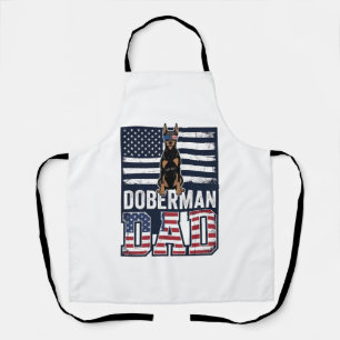 Delantal Camiseta de perro patriótico del papá Doberman vin