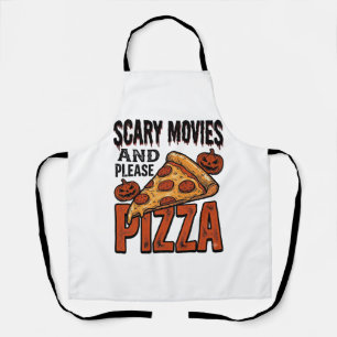 Delantal Camiseta de Pizza de Terror para Fans de Noche de