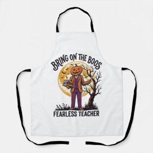 Delantal Camiseta de Profesor de Halloween Grabado Vintage