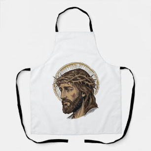Delantal Camiseta de retrato de corona de espinas grabada v