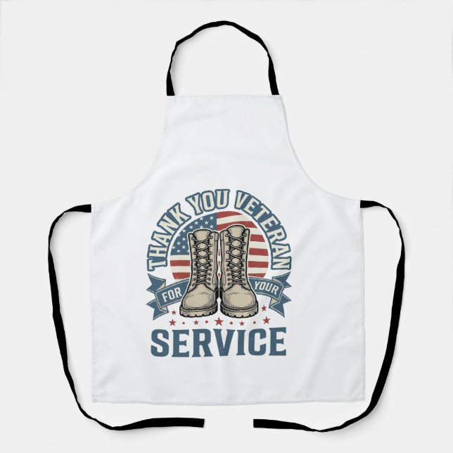 Delantal Camiseta de Servicio Botas Patrióticas para Vetera (Anverso)