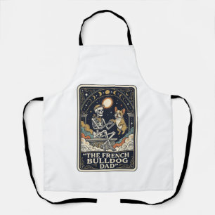 Delantal Camiseta de Tarot de Esqueleto Vintage de Papá Bul