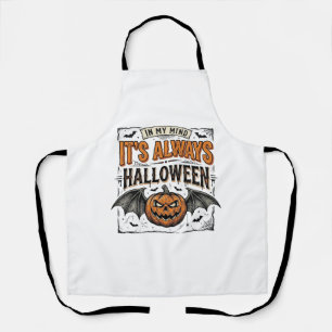 Delantal Camiseta de tipografía de murciélago de calabaza d
