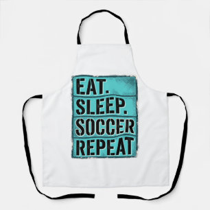 Delantal Camiseta de tipografía vintage Eat Sleep Soccer Re