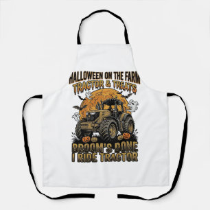 Delantal Camiseta de Tractor de Halloween Divertida Bruja d