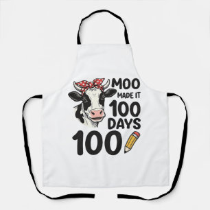 Delantal Camiseta de vaca de 100 días Diseño de escuela de 