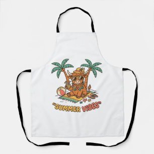 Delantal Camiseta de vacaciones en la playa con vibraciones