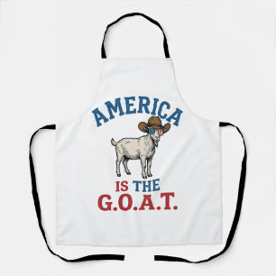 Delantal Camiseta de vaquero de cabra patriótica América es