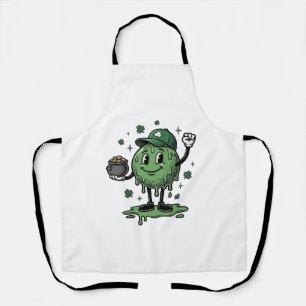 Delantal Camiseta de vector vintage de mascota de slime del