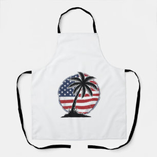 Delantal Camiseta de verano de la bandera americana del árb