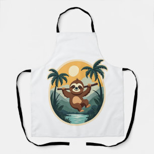 Delantal Camiseta de viaje tropical de perezoso de Costa Ri