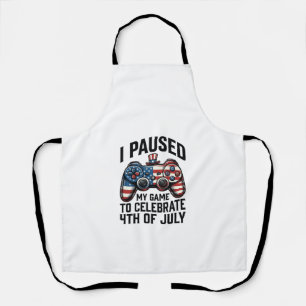 Delantal Camiseta de videojuegos patriota del 4 de julio pa