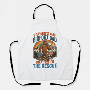 Delantal Camiseta Día del Padre Bigfoot Papá Criando Niños 