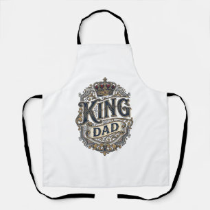 Delantal Camiseta Día del Padre Grabado Vintage Rey Papá_1