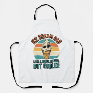 Delantal Camiseta Diseño de Papá de Helado Divertido Vintag