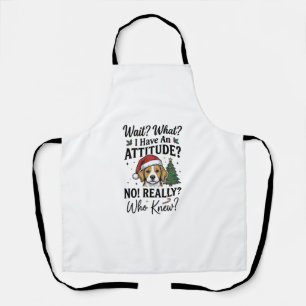 Delantal Camiseta divertida de actitud de perro de Navidad 