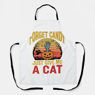 Delantal Camiseta divertida de caramelo para amante de gato