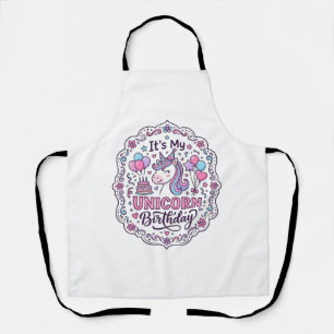 Delantal Camiseta divertida de cumpleaños de unicornio Unic