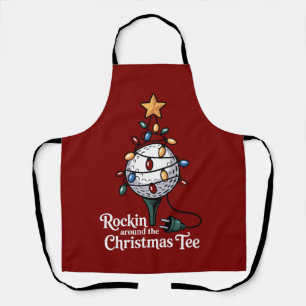 Delantal Camiseta Divertida de Golf de Navidad Rockin Aroun