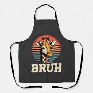 Delantal Camiseta divertida de jirafa de meme cara festiva