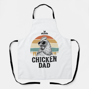 Delantal Camiseta divertida de papá de pollo puesta del sol