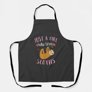Delantal Camiseta Divertida de Perezoso para Niñas Solo una