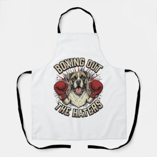 Delantal Camiseta divertida de perro boxeador boxeando a lo