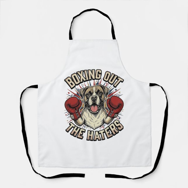 Delantal Camiseta divertida de perro boxeador boxeando a lo (Anverso)