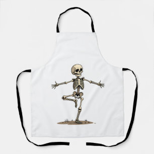 Delantal Camiseta Divertida de Yoga de Esqueleto para Hallo
