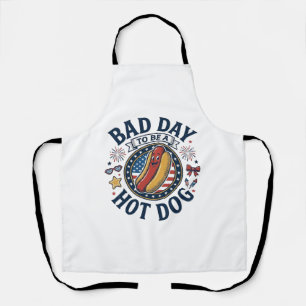 Delantal Camiseta Divertida Día Malo Hot Dog Patriótico 4 d