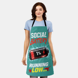 Delantal Camiseta Divertida para Introvertidos con Batería 