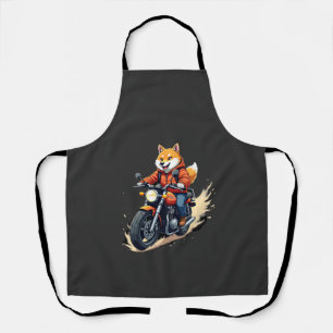 Delantal Camiseta Divertida, Shiba Inu, Motocicleta, Perro,