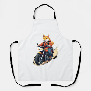 Delantal Camiseta Divertida, Shiba Inu, Motocicleta, Perro,