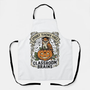 Delantal Camiseta escolar vintage de calabaza búho para mae