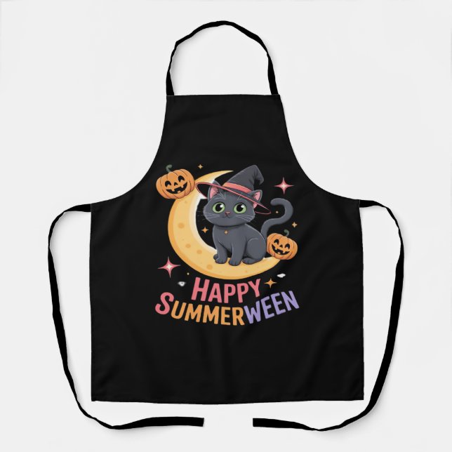 Delantal Camiseta esencial estética del gato lindo de Hallo (Anverso)