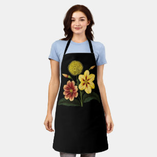 Delantal Camiseta floral, flores botánicas,