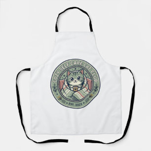 Delantal Camiseta gráfica de gato de autocuidado acogedor -