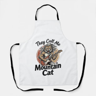 Delantal Camiseta Gráfica de Gato de Montaña Grabado Vintag