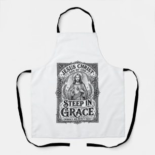 Delantal Camiseta gráfica de Jesús amante del té cristiano