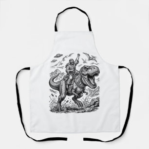 Delantal Camiseta gráfica de jinete de dinosaurio con graba