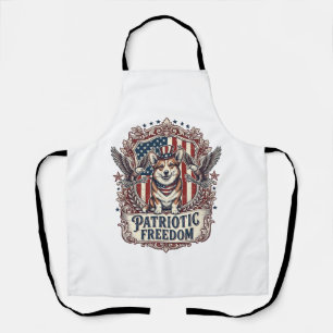 Delantal Camiseta gráfica vectorial de Corgi patriota_1