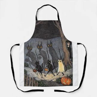 Delantal Camiseta Halloween para gato negro