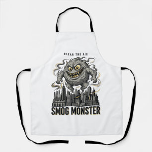 Delantal Camiseta Monstruo de Smog Grabado Vintage Adverten