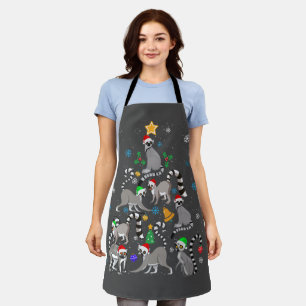 Delantal Camiseta navideña Lemur Navidad Árbol Navidad Navi