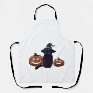 Delantal Camiseta oversize de gato negro de Halloween