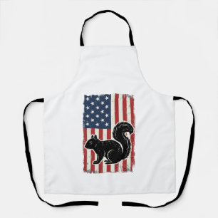 Delantal Camiseta Patriótica de Ardilla de Bandera American