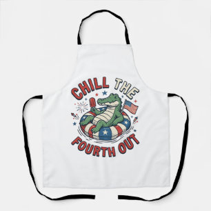 Delantal Camiseta Patriótica de Cocodrilo Relájate el Cuatr