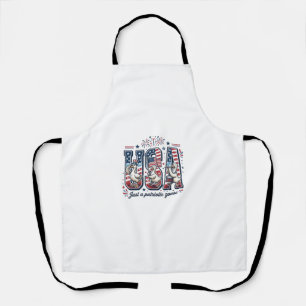 Delantal Camiseta Patriótica Ganso USA Vintage Cuatro de Ju