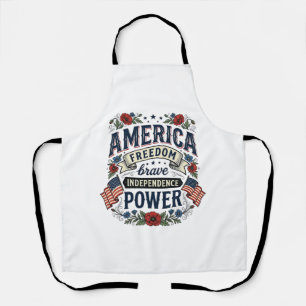 Delantal Camiseta Patriótica Libertad Vintage América_1